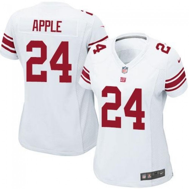 Women's Giants #24 Eli Apple White Stitched NFL Elite Jersey