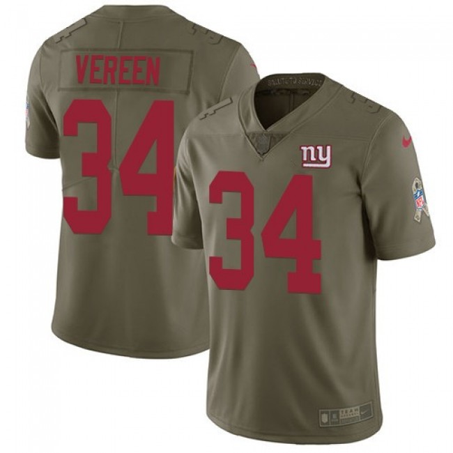 New York Giants #34 Shane Vereen Olive Youth Stitched NFL Limited 2017 Salute to Service Jersey