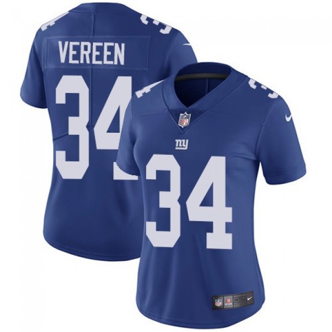Women's Giants #34 Shane Vereen Royal Blue Team Color Stitched NFL Vapor Untouchable Limited Jersey