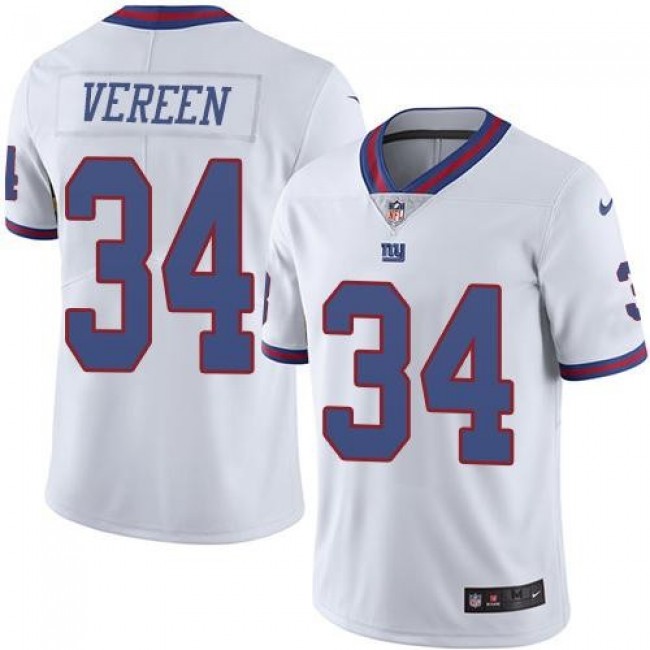New York Giants #34 Shane Vereen White Youth Stitched NFL Limited Rush Jersey