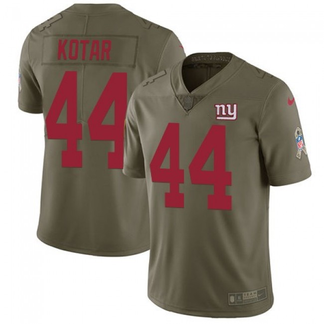 New York Giants #44 Doug Kotar Olive Youth Stitched NFL Limited 2017 Salute to Service Jersey