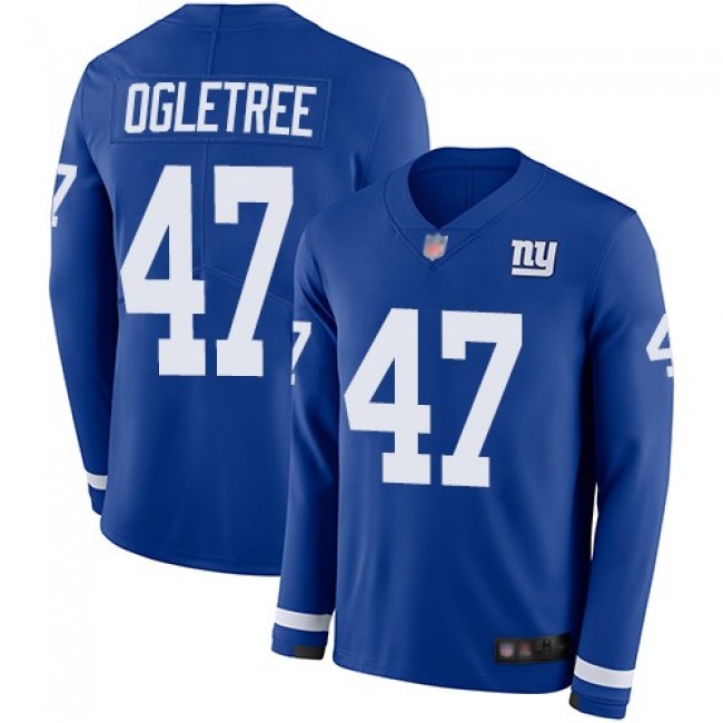 Nike Giants #47 Alec Ogletree Royal Blue Team Color Men's Stitched NFL Limited Therma Long Sleeve Jersey