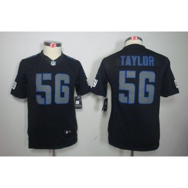 New York Giants #56 Lawrence Taylor Black Impact Youth Stitched NFL Limited Jersey
