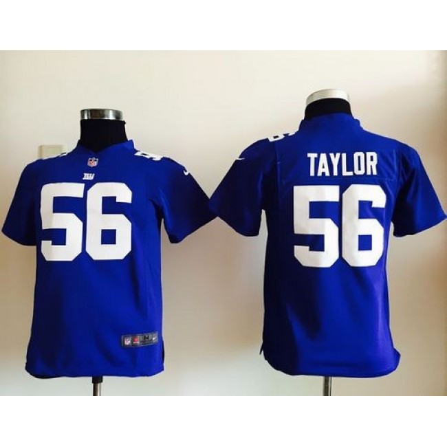 New York Giants #56 Lawrence Taylor Royal Blue Team Color Youth Stitched NFL Elite Jersey