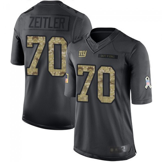 Nike Giants #70 Kevin Zeitler Black Men's Stitched NFL Limited 2016 Salute to Service Jersey