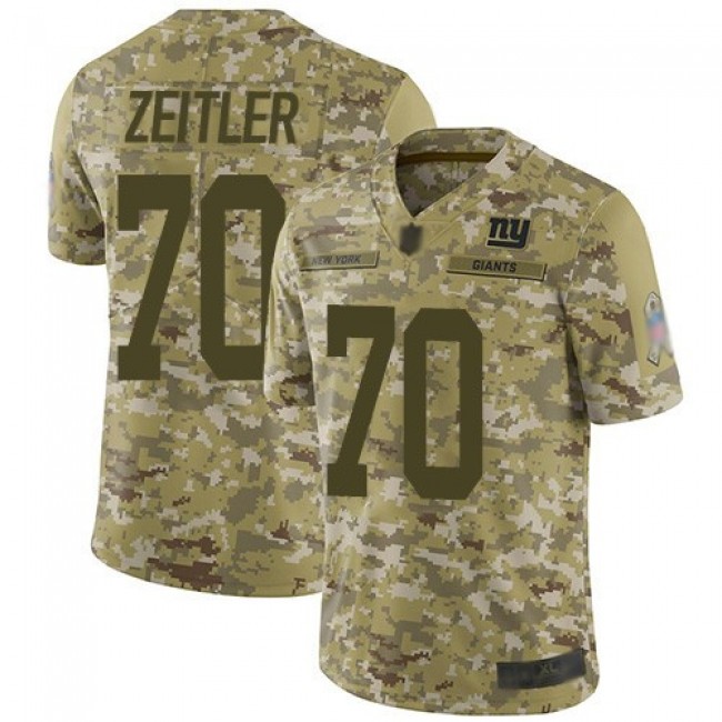 Nike Giants #70 Kevin Zeitler Camo Men's Stitched NFL Limited 2018 Salute To Service Jersey