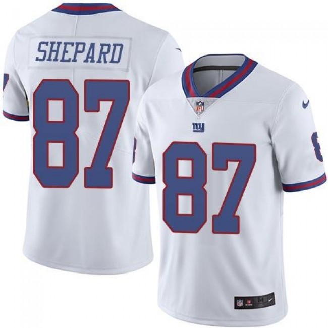 New York Giants #87 Sterling Shepard White Youth Stitched NFL Limited Rush Jersey