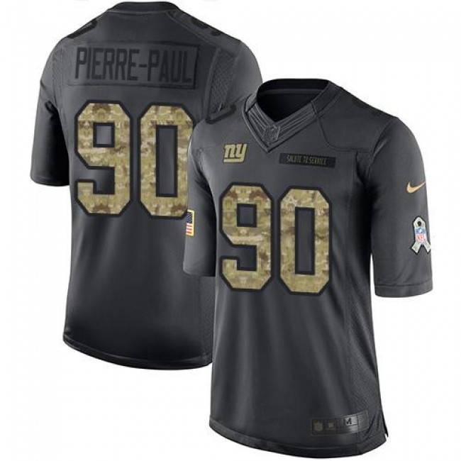 New York Giants #90 Jason Pierre-Paul Black Youth Stitched NFL Limited 2016 Salute to Service Jersey