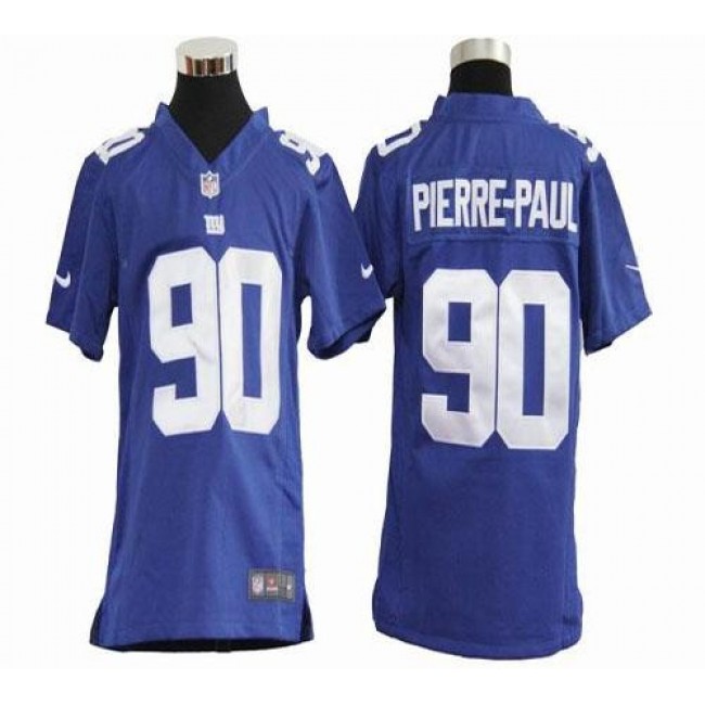 New York Giants #90 Jason Pierre-Paul Royal Blue Team Color Youth Stitched NFL Elite Jersey
