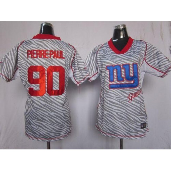 Women's Giants #90 Jason Pierre-Paul Zebra Stitched NFL Elite Jersey