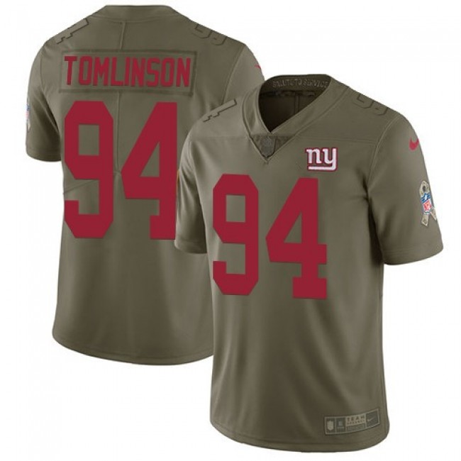 Nike Giants #94 Dalvin Tomlinson Olive Men's Stitched NFL Limited 2017 Salute to Service Jersey