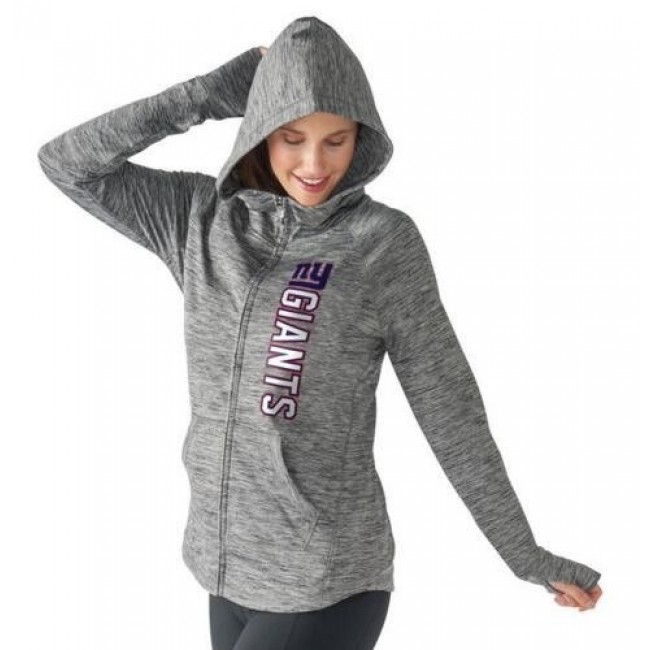 Women's NFL New York Giants G-III 4Her by Carl Banks Recovery Full-Zip Hoodie Heathered Gray Jersey