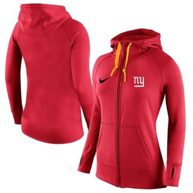 Women's New York Giants Full-Zip Hoodie Red Jersey