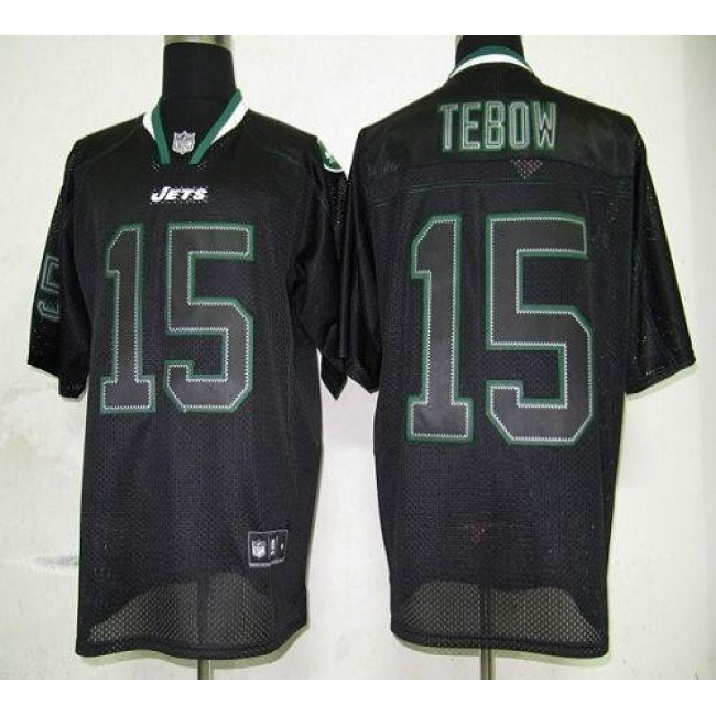 Jets #15 Tim Tebow Lights Out Black Stitched NFL Jersey