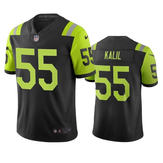 New York Jets #55 Ryan Kalil Black Green Vapor Limited City Edition NFL Jersey