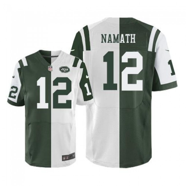 Nike Jets #12 Joe Namath Green/White Men's Stitched NFL Elite Split Jersey