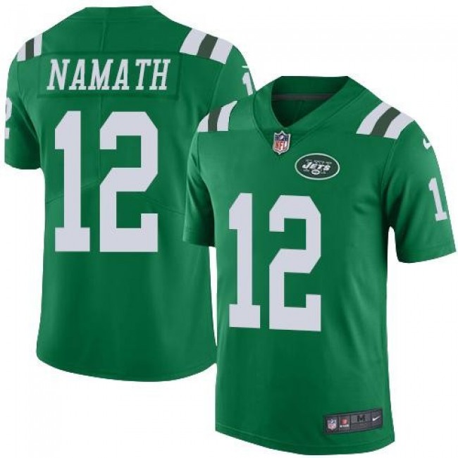 New York Jets #12 Joe Namath Green Youth Stitched NFL Limited Rush Jersey