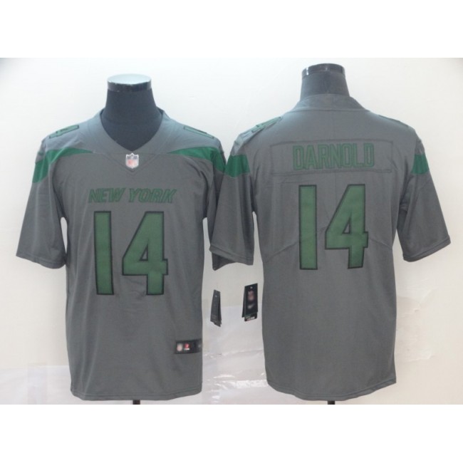 Nike Jets #14 Sam Darnold Gray Men's Stitched NFL Limited Inverted Legend Jersey