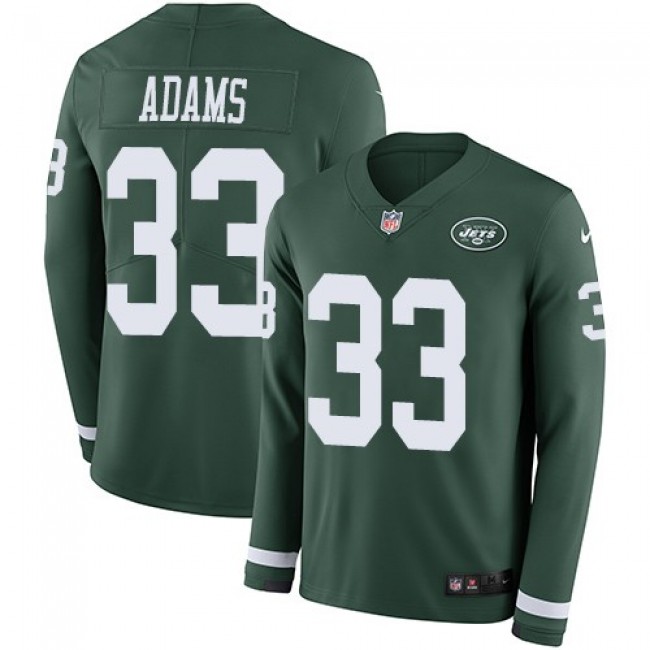 Nike Jets #33 Jamal Adams Green Team Color Men's Stitched NFL Limited Therma Long Sleeve Jersey
