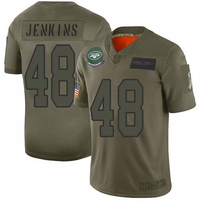 Nike Jets #48 Jordan Jenkins Camo Men's Stitched NFL Limited 2019 Salute To Service Jersey