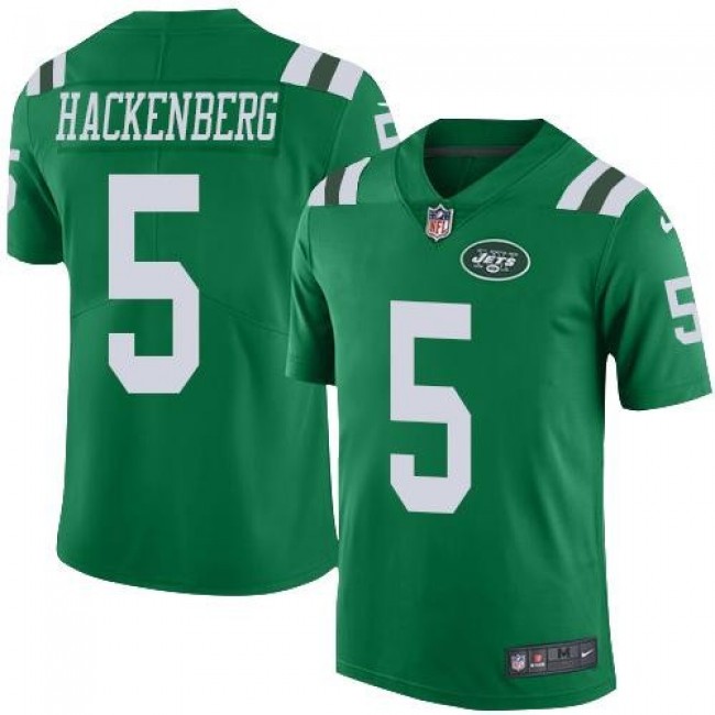 New York Jets #5 Christian Hackenberg Green Youth Stitched NFL Limited Rush Jersey