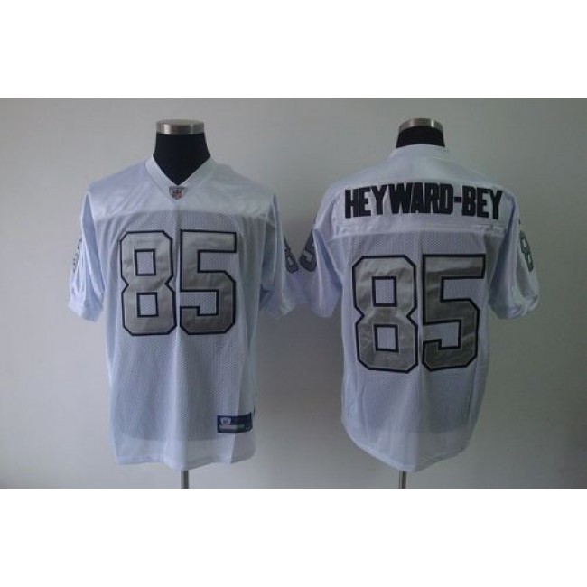 Raiders #85 Darrius Heyward-Bey White Silver Grey No. Stitched NFL Jersey