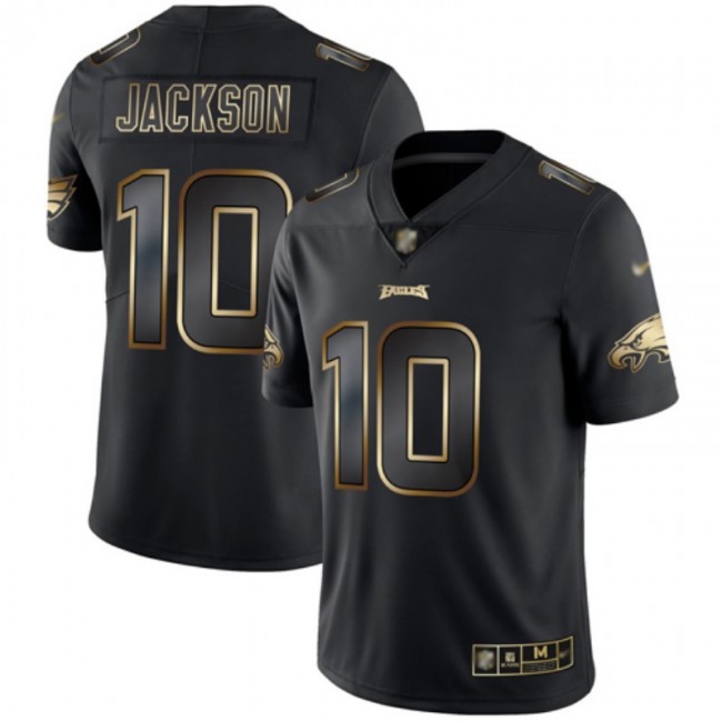 Nike Eagles #10 DeSean Jackson Black/Gold Men's Stitched NFL Vapor Untouchable Limited Jersey