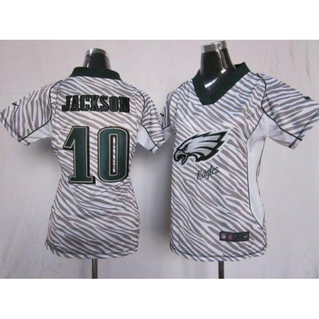 Women's Eagles #10 DeSean Jackson Zebra Stitched NFL Elite Jersey