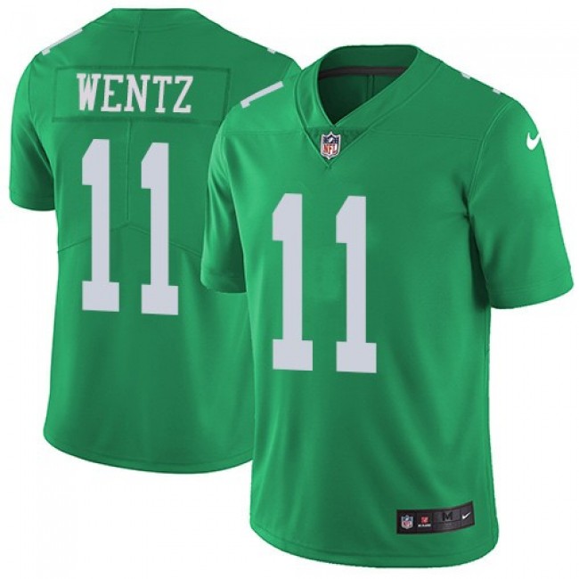 Philadelphia Eagles #11 Carson Wentz Green Youth Stitched NFL Limited Rush Jersey