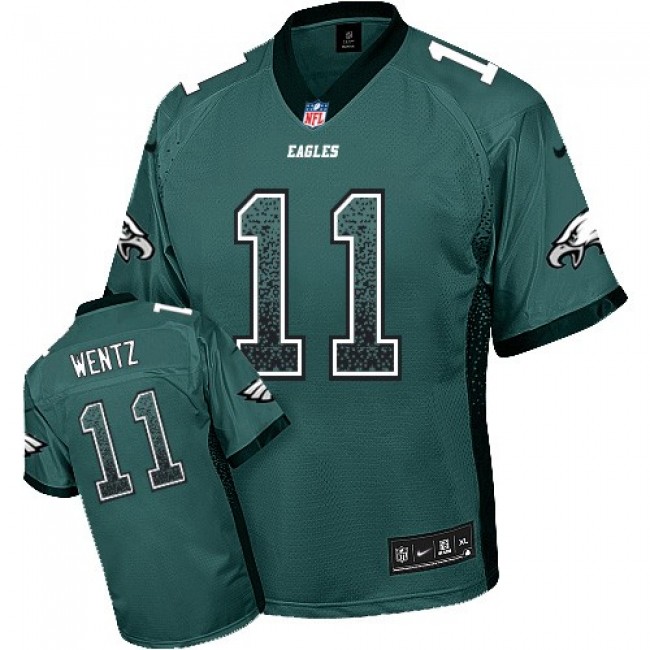 Philadelphia Eagles #11 Carson Wentz Midnight Green Team Color Youth Stitched NFL Elite Drift Fashion Jersey