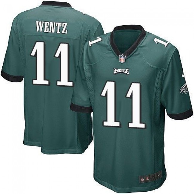Philadelphia Eagles #11 Carson Wentz Midnight Green Team Color Youth Stitched NFL New Elite Jersey