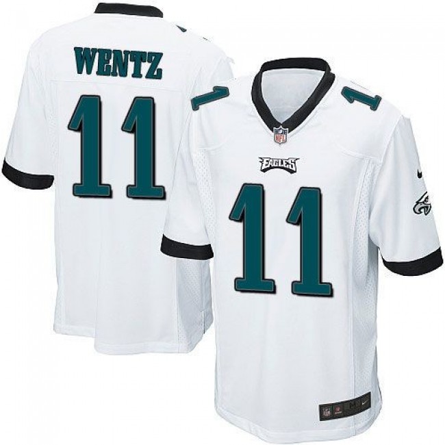 Philadelphia Eagles #11 Carson Wentz White Youth Stitched NFL New Elite Jersey