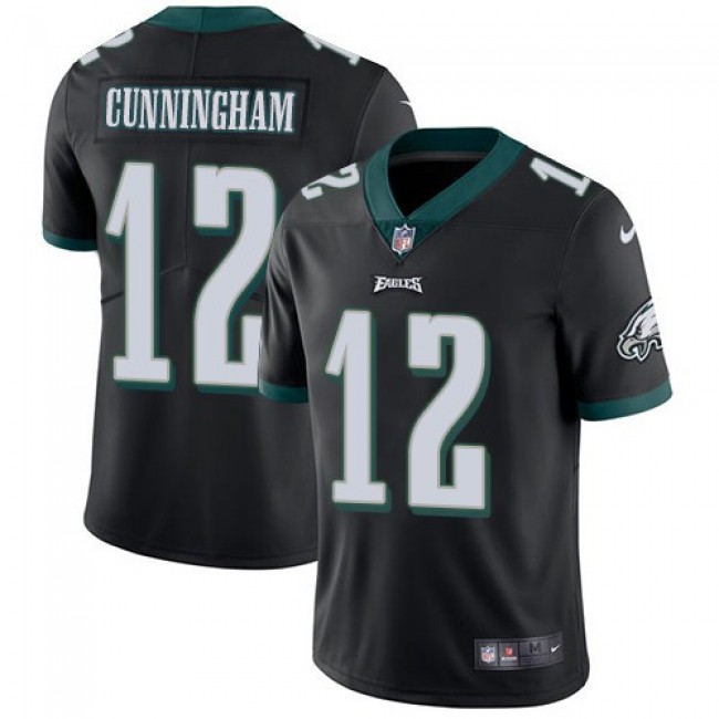 Philadelphia Eagles #12 Randall Cunningham Black Alternate Youth Stitched NFL Vapor Untouchable Limited Jersey