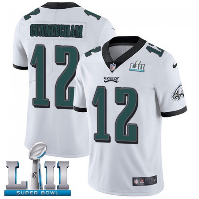 Nike Eagles #12 Randall Cunningham White Super Bowl LII Men's Stitched NFL Vapor Untouchable Limited Jersey