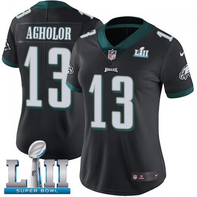 Women's Eagles #13 Nelson Agholor Black Alternate Super Bowl LII Stitched NFL Vapor Untouchable Limited Jersey