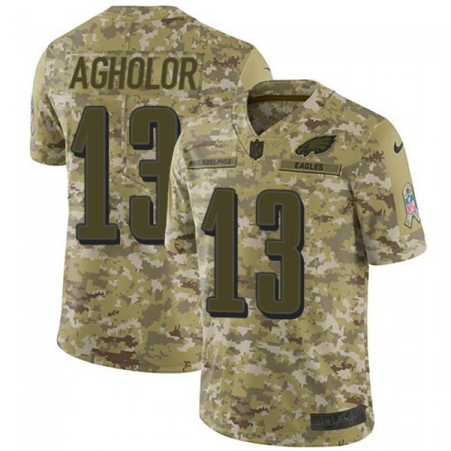 Nike Eagles #13 Nelson Agholor Camo Men's Stitched NFL Limited 2018 Salute To Service Jersey