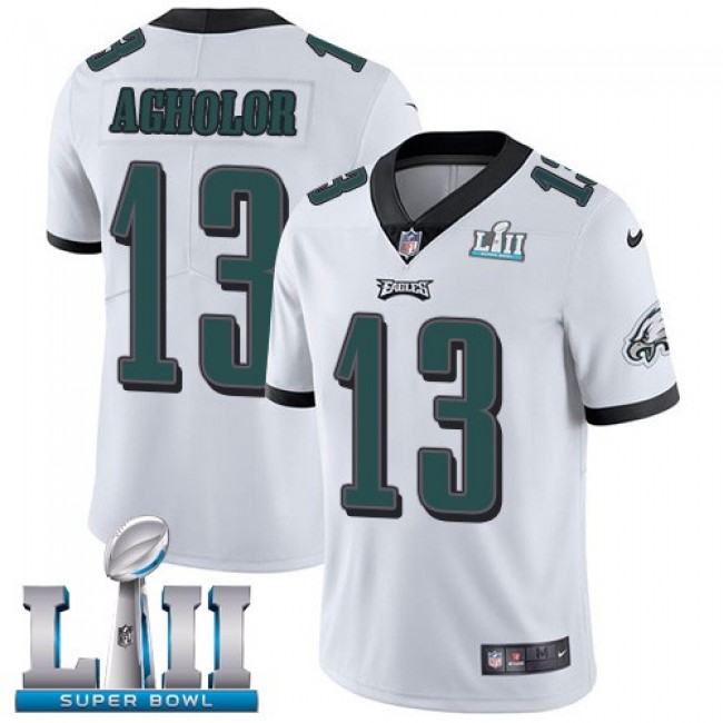 Philadelphia Eagles #13 Nelson Agholor White Super Bowl LII Youth Stitched NFL Vapor Untouchable Limited Jersey