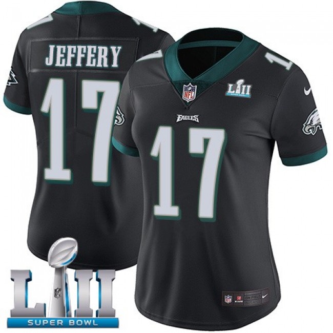 Women's Eagles #17 Alshon Jeffery Black Alternate Super Bowl LII Stitched NFL Vapor Untouchable Limited Jersey