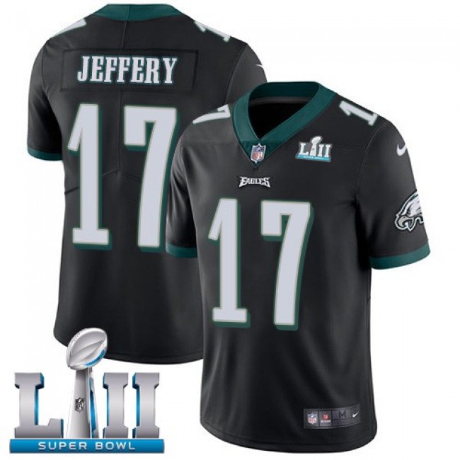 Philadelphia Eagles #17 Alshon Jeffery Black Alternate Super Bowl LII Youth Stitched NFL Vapor Untouchable Limited Jersey