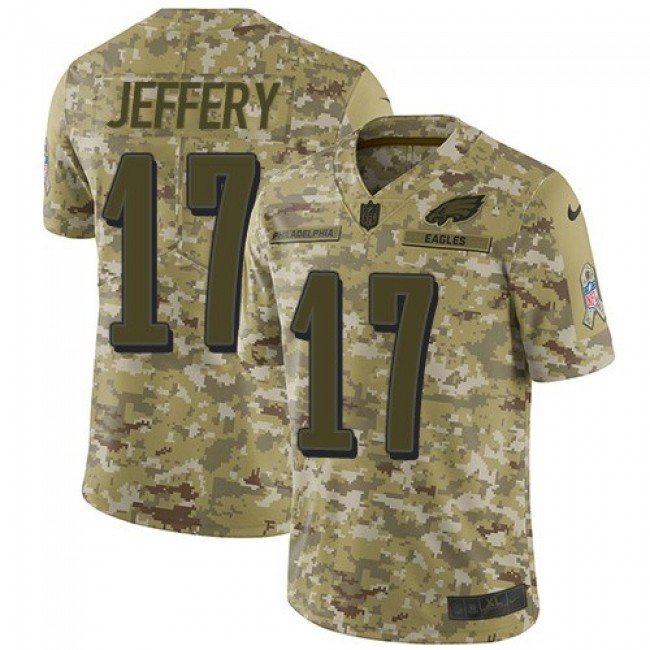 Nike Eagles #17 Alshon Jeffery Camo Men's Stitched NFL Limited 2018 Salute To Service Jersey