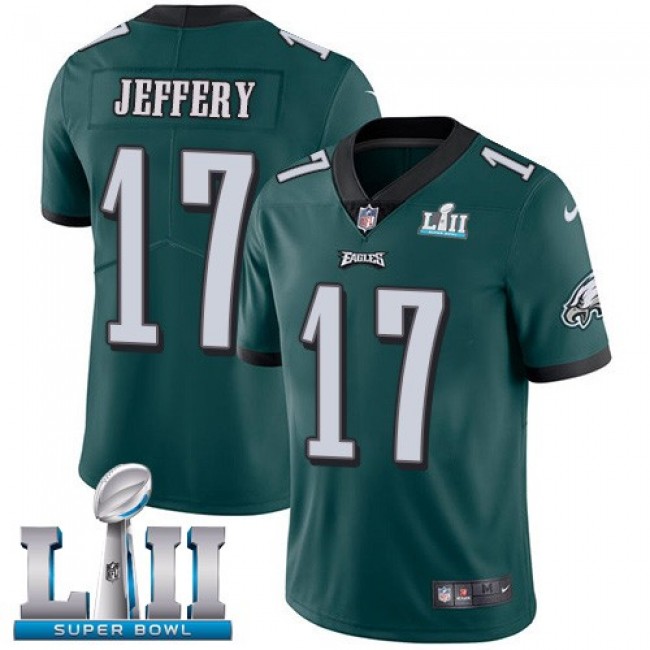 Philadelphia Eagles #17 Alshon Jeffery Midnight Green Team Color Super Bowl LII Youth Stitched NFL Vapor Untouchable Limited Jersey