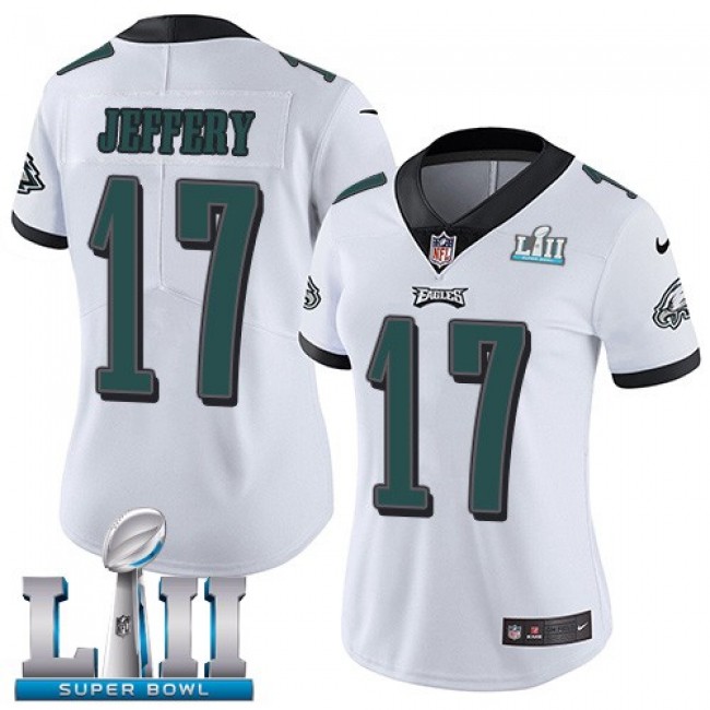 Women's Eagles #17 Alshon Jeffery White Super Bowl LII Stitched NFL Vapor Untouchable Limited Jersey