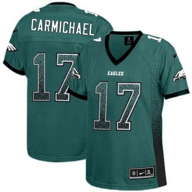 Women's Eagles #17 Harold Carmichael Midnight Green Team Color Stitched NFL Elite Drift Jersey