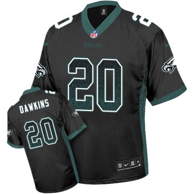 Nike Eagles #20 Brian Dawkins Black Alternate Men's Stitched NFL Elite Drift Fashion Jersey