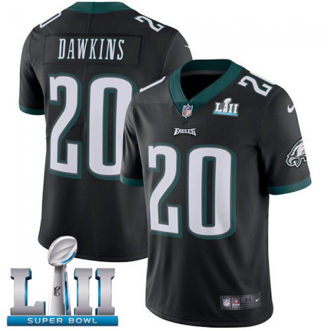 Nike Eagles #20 Brian Dawkins Black Alternate Super Bowl LII Men's Stitched NFL Vapor Untouchable Limited Jersey