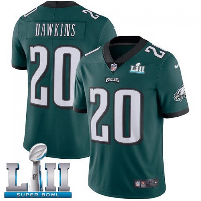 Philadelphia Eagles #20 Brian Dawkins Midnight Green Team Color Super Bowl LII Youth Stitched NFL Vapor Untouchable Limited Jersey