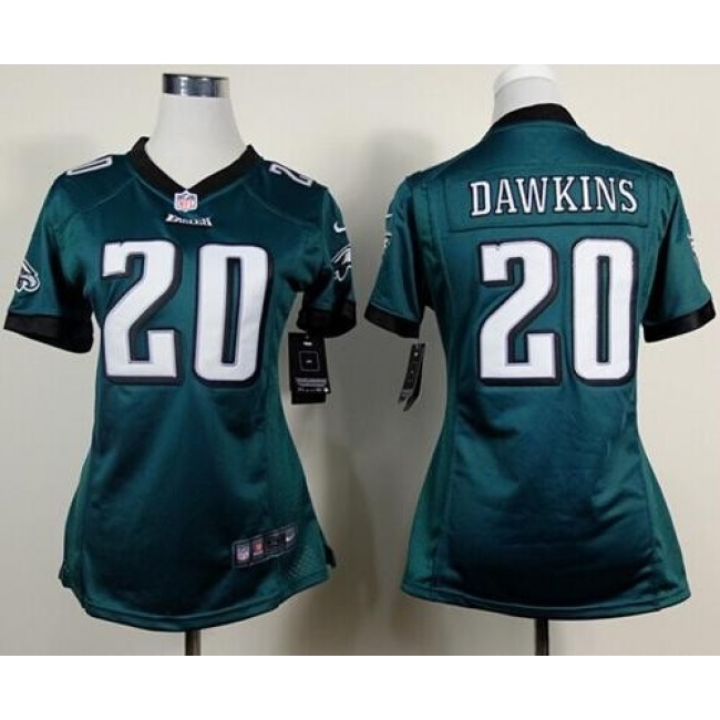 Women's Eagles #20 Brian Dawkins Midnight Green Team Color Stitched NFL New Elite Jersey