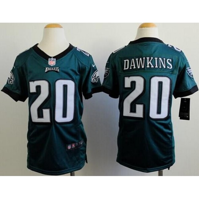 Philadelphia Eagles #20 Brian Dawkins Midnight Green Team Color Youth Stitched NFL Elite Jersey