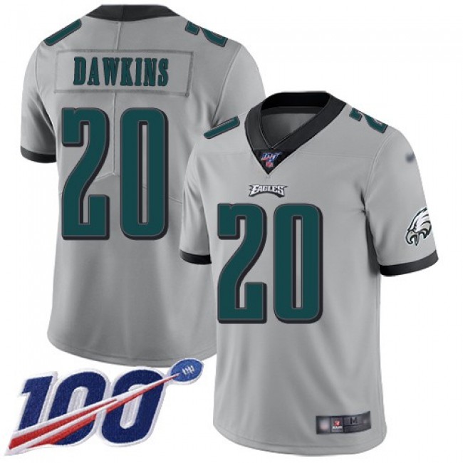 Nike Eagles #20 Brian Dawkins Silver Men's Stitched NFL Limited Inverted Legend 100th Season Jersey