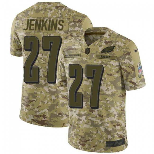 Nike Eagles #27 Malcolm Jenkins Camo Men's Stitched NFL Limited 2018 Salute To Service Jersey